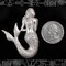 Antiqued Silver Plated Brass Extra Large Shy Mermaid Pendant Charm - One - S-P79